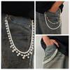Tassel Pearl Waist Chain Zinc Zinc Zinc Alloy Tassel Jeans Chain Cool Punk Belt Chain  Female