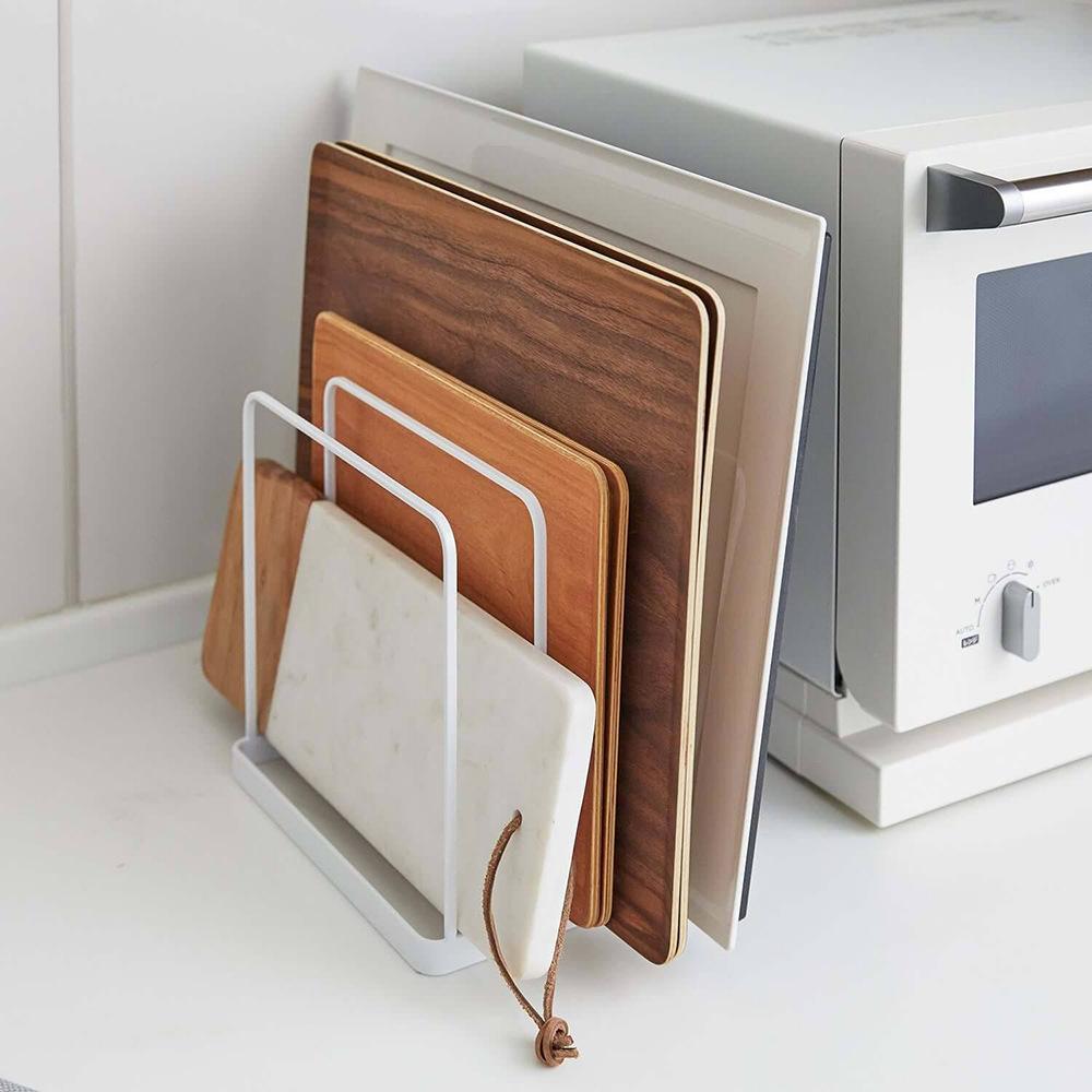 Vertical Cutting Board Rack Four Layer Kitchen Tray Baking Tray Organizer Multifunctional Movable Office Book Storage Shelves