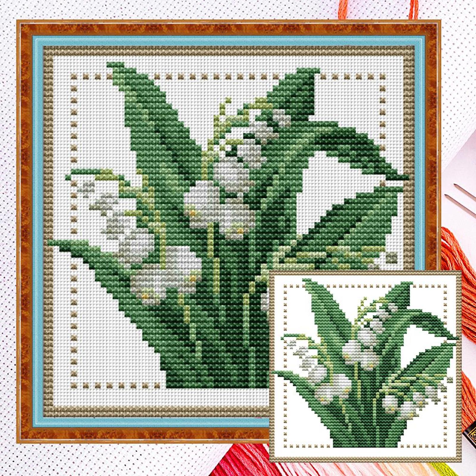 

Month Cross Stitch 11CT Stamped DIY Printed Embroidery Kit for Home Room Decor