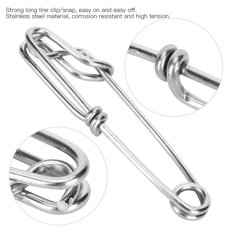 15pcs Stainless Steel Tuna Clips Longline Branch Hangers Snap Fishing Accessory Easy On/Off