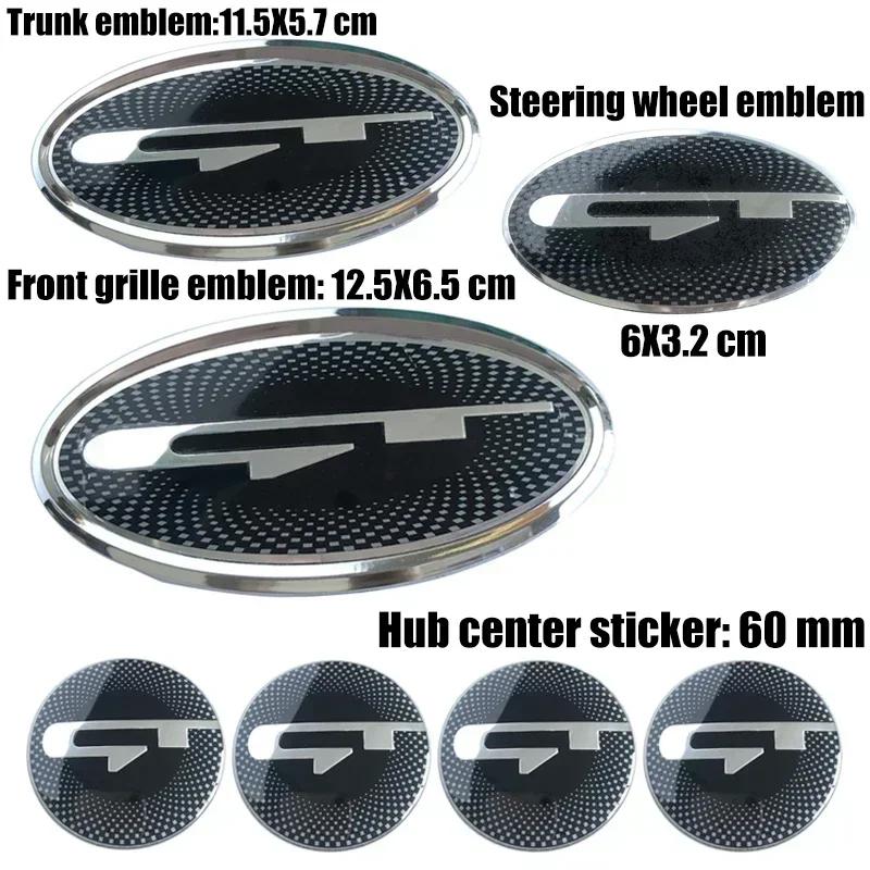 

7 Pieces Per Set GT Logo Front Hood Rear Boot Steering Wheel Auto Hub Center Sticker Emblem Badge for KIA Stinger