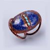 Ovaler Lapislazuli Edelstein Kupfer Ewigkeit Elektrogeformter Ehering Schmuck V-65