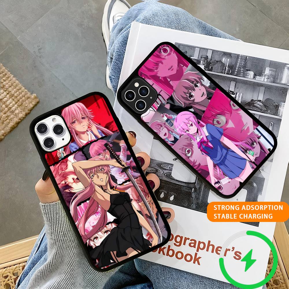 Future Diary Gasai Yuno Magnetic For Magsafe Wireless Charge Phone Case For IPhone 17 Air 16 15 Plus 14 13 12 11 Pro Max