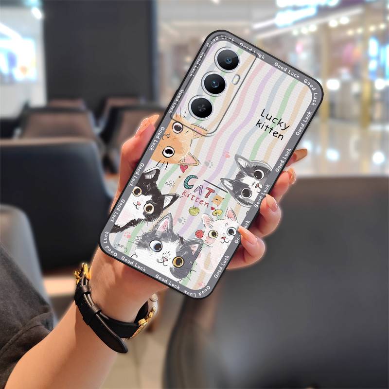 Silicone Back Cover Phone Case For Realme C65 Shockproof Protective Dirt-resistant Phone Pouch Cute Cartoon TPU Graffiti