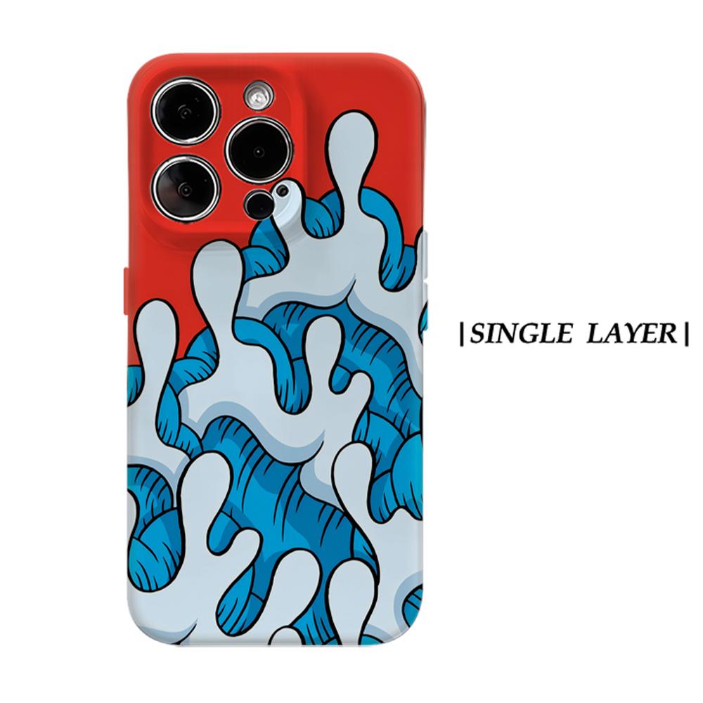 

Red Blue Swirl Phone Case for IPhone 17AIR 16E 16 15 14 13 12 11 17 Pro Max Plus Double-layer Back Cover IPHONE17PROMAX
