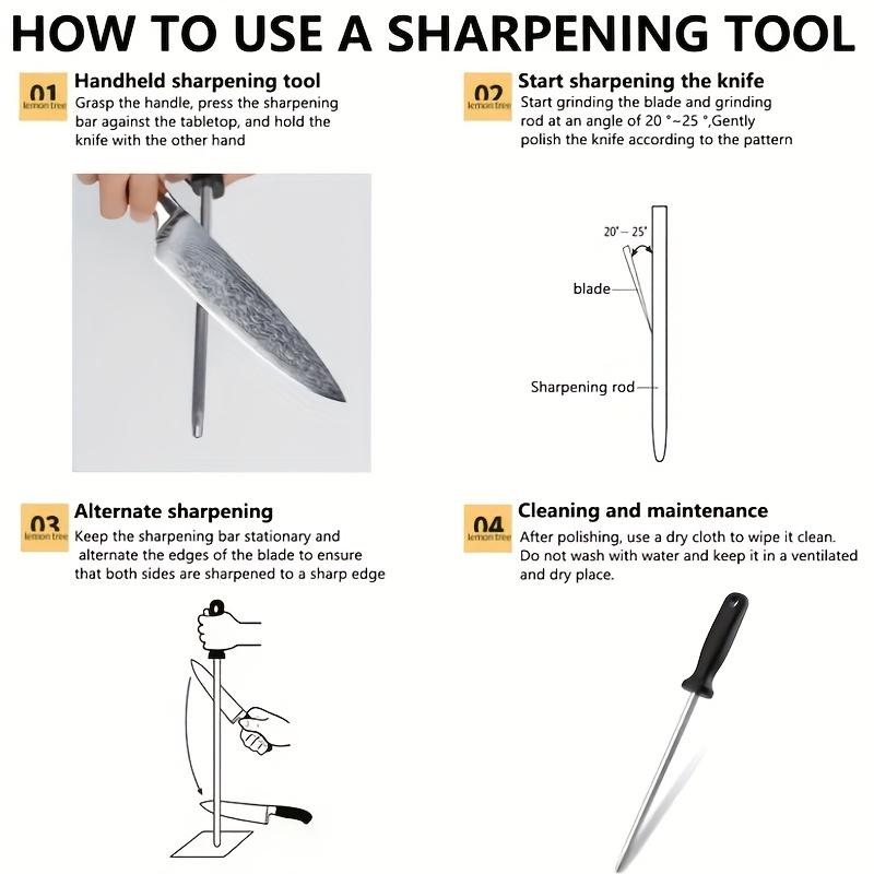 1PC Sharpener Rod Carbon Steel Knife Durable Easy-to-use with Non-Slip Handle Sharpening Blade Rod Knife Kitchen Tools