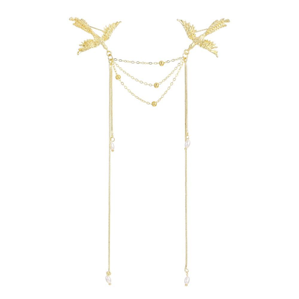 Corsage Ornaments Phoenix Tassel Brooch Pearl Chinese Style Brooch Pin Birds Badge Pin  Party