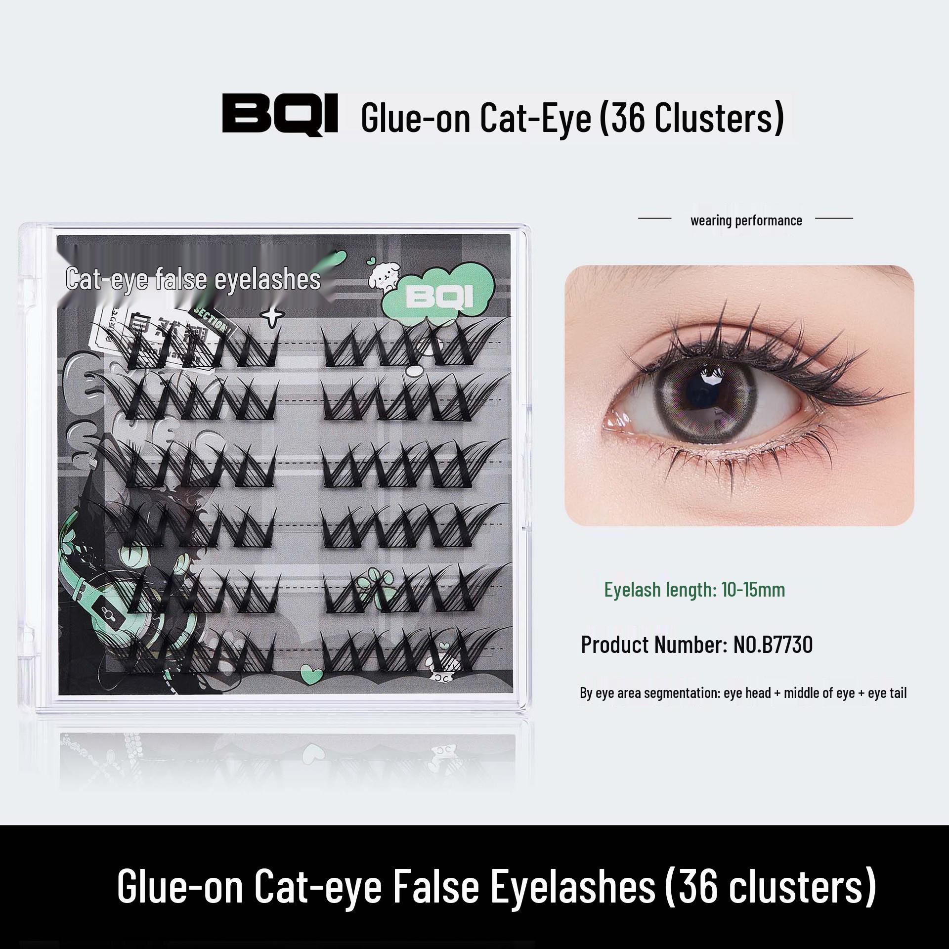 Glue-Free Cat-Like False Eyelashes: Lightweight, Natural, Dense Segments for Easy Application