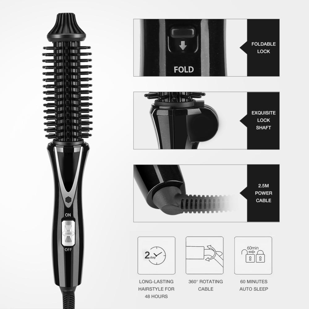 Foldable Design Hair Styling Tools US Plug Hot Air Brush Travel Hair Dryer Brush  For Women