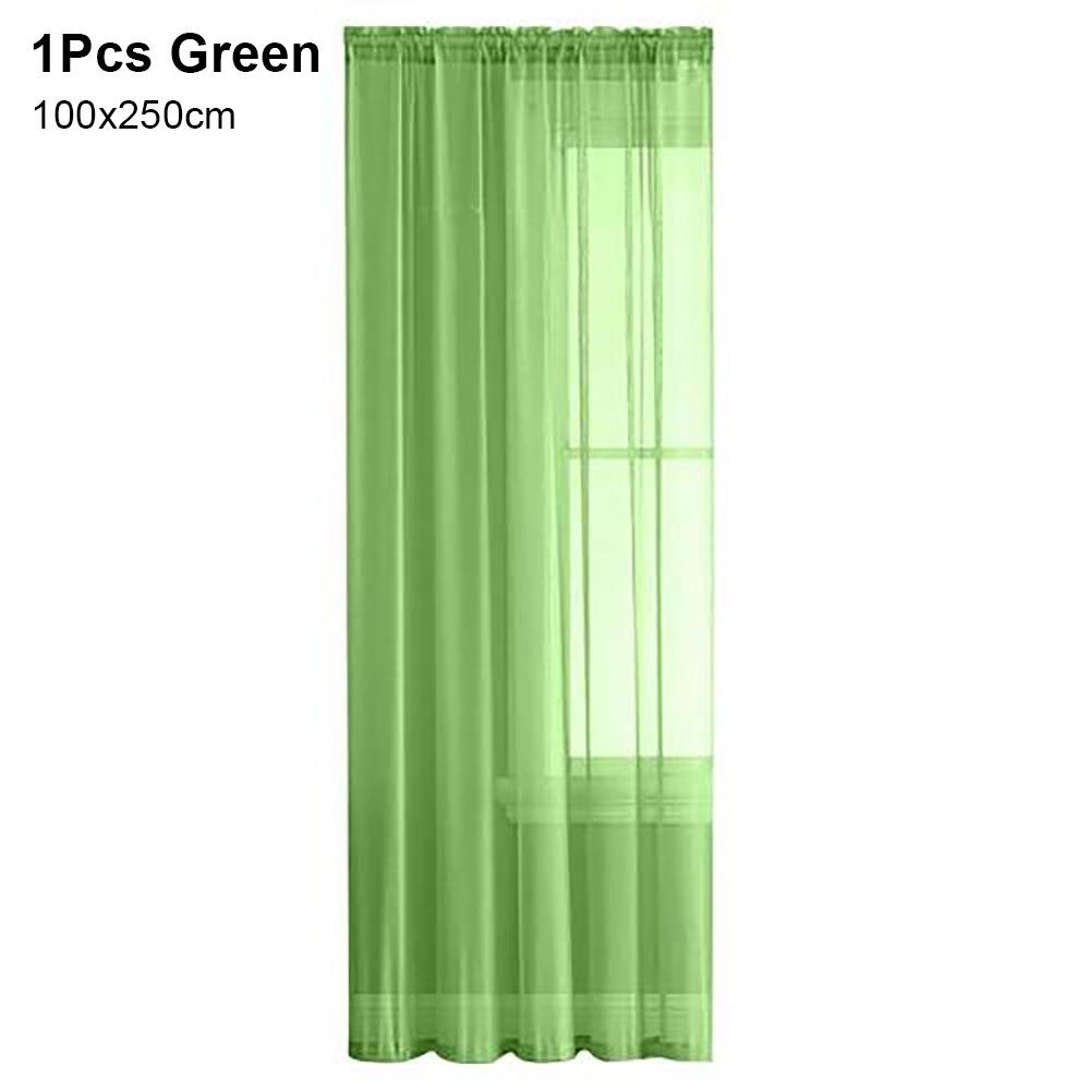 1/2Pcs Rod Pocket Voile Sheer Curtain Door Drape Shades Living Room Bedroom Kitchen Decoration