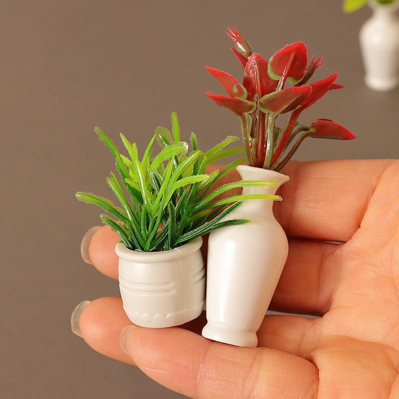 8er Set Miniatur Bonsai Pflanzen Fr Puppenhaus  Realistische Mini  Topfpflanzen Und Blumentpfe Fr Garten Deko