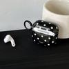 Korea Cute Black Polka Dots With Shockproof Earphone Protection Case Cover For AirPods 4 Pro 2 3 Soft Silicone Shell