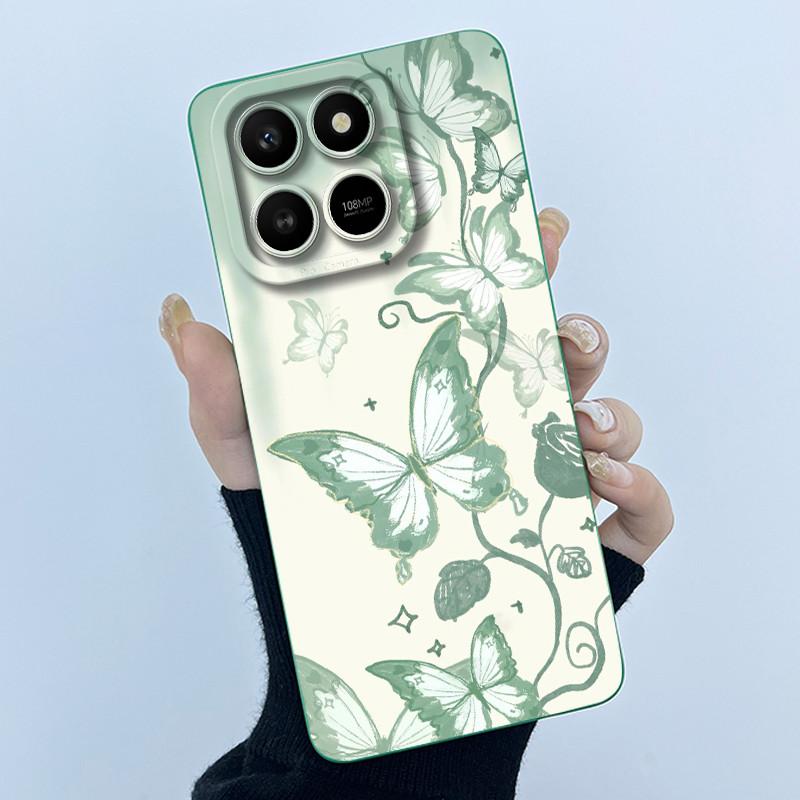 Case For Honor X7d Cute Panda Sweet Girls Cats Liquid Silicone Soft Back Cover For Honor 400 Smart 5G Bumper Protective Casing