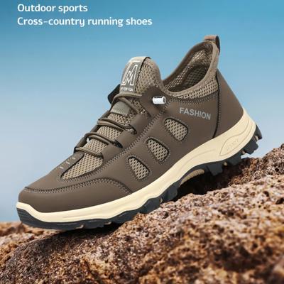 Outdoor Mountaineering Soft Elastic Cushioning Lightweight Non-slip Men's Breathable Mesh Sneakers Wear-resistant Grip Lightweight Running Shoes