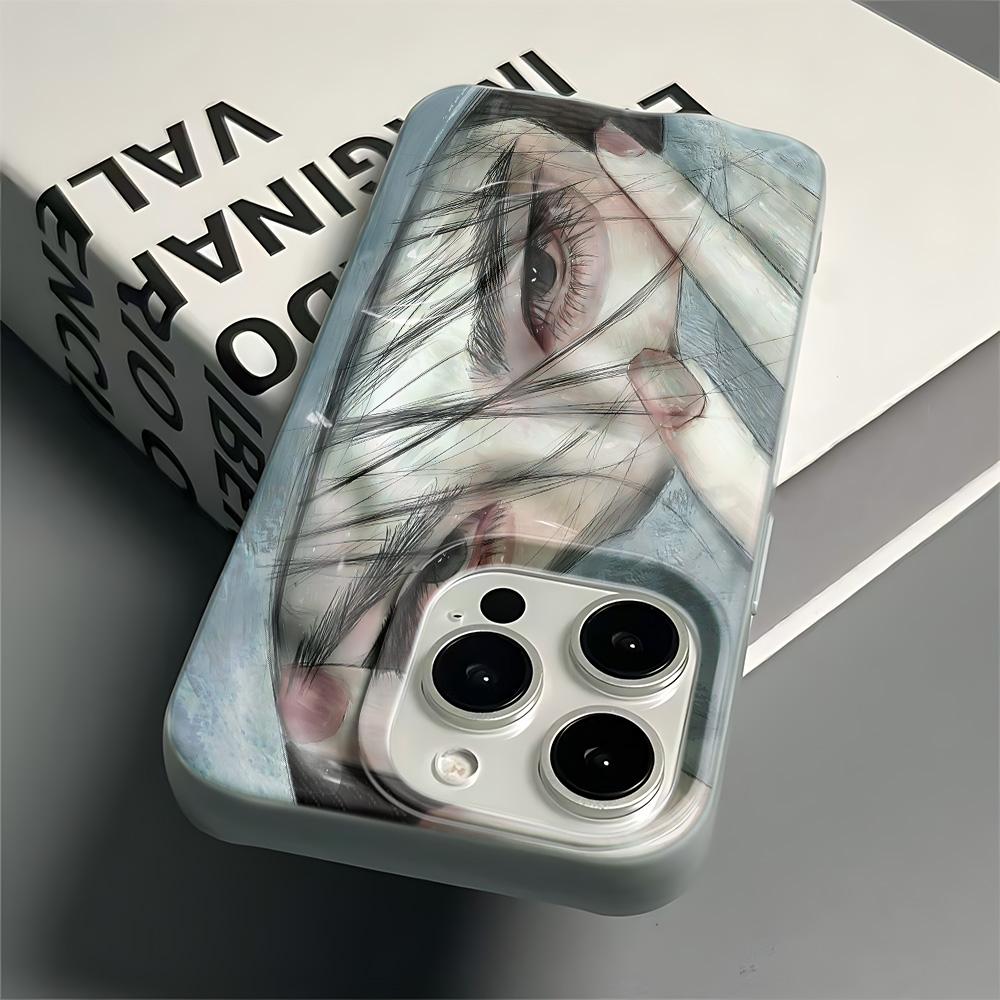 Two-Dimensional Girl Phone Case For Iphone 17Air 17 16 15 14 Plus 13 12 11 Pro Max Luxury Mobile Protective Coque Funda Cover
