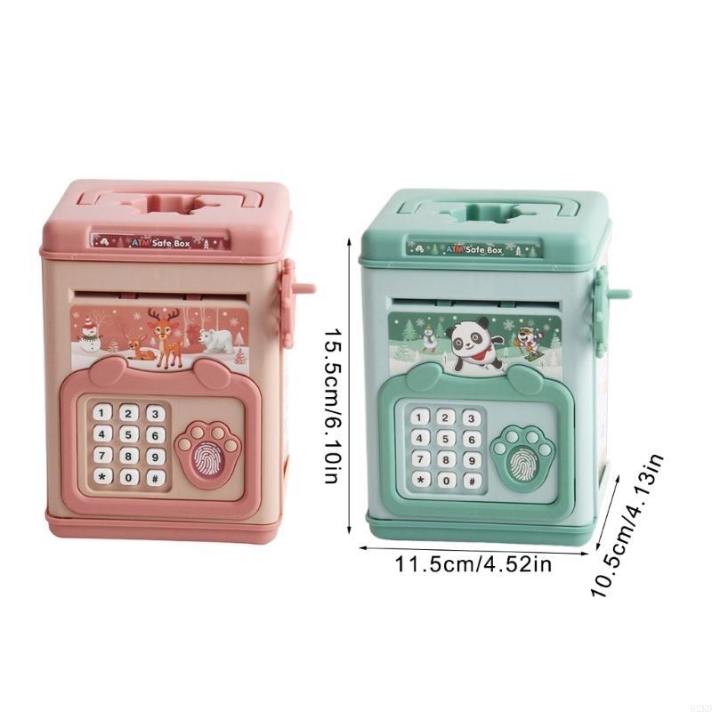 62KD Cutie de Bani pentru Copii Deblocare Realistă cu Amprentă Digitală și Parolă Cutie de Bani pentru Economii Acasă și Gestionare Financiară Sigur