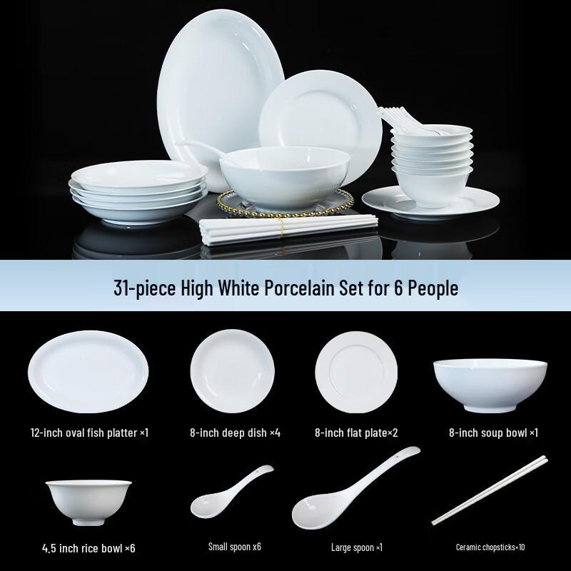 Premium White Porcelain Dinnerware Set