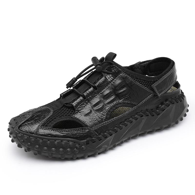 WAERTA Men Sandals Fashion Design Breathable Leather Casual Shoes Comfortable High Quality Outdoor Leisure Soft Slippers Beach
