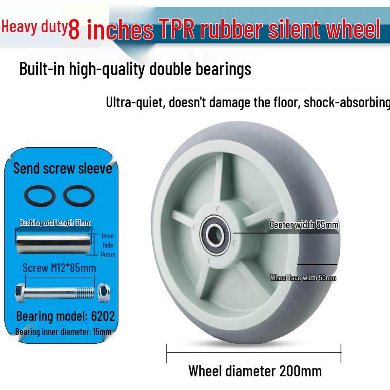 Nylon Swivel Caster Wheels: 2-6 inch Heavy-Duty Rubber & Flat Plate Options