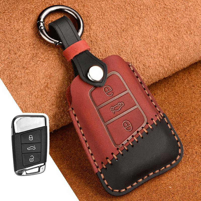Leather Car Key Cover Case for VW Volkswagen Tiguan MK1 MK2 Magotan Passat B8 Polo Golf 4 5 6 7 Mk7 Jetta POLO Eos Scirocco