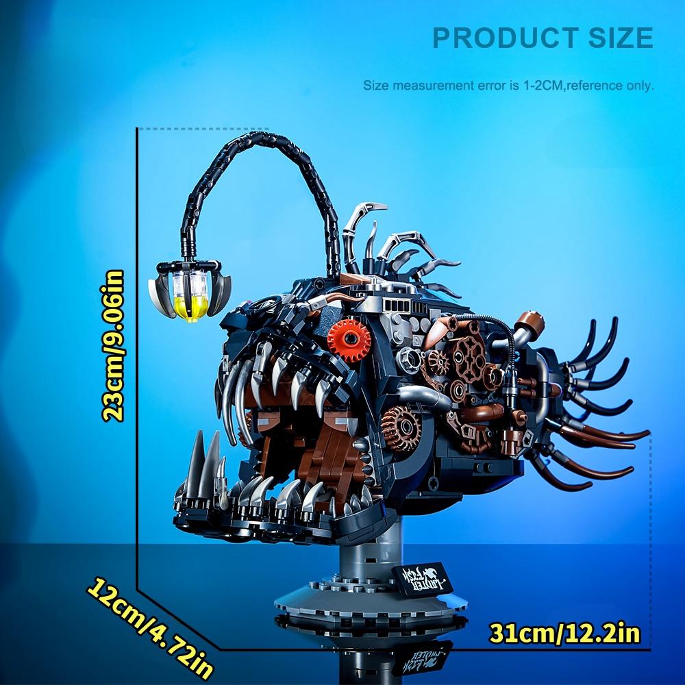 

1038Pcs MOC Mechanical Lantern Fish Building Blocks for Children In Stock MOC Assembling Model Bricks ToysKid Christmas Gift no original box