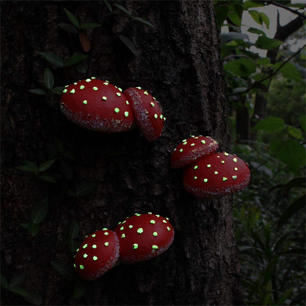 Svítící červené simulační houby mikro krajinné ozdoby domácí zahrada kreativní socha dekor pro narozeniny kolaudaci