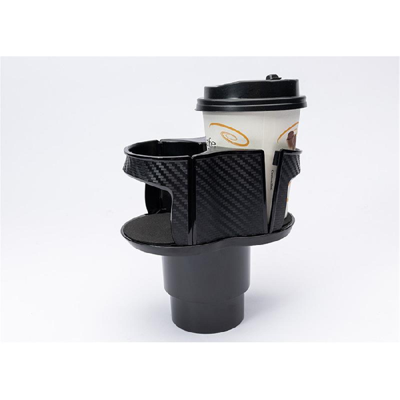 Multifunctional Black Carbon Fiber Color Car Storage Box Cup Holder Organizer X1