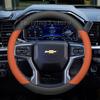 Leather Car Steering Wheel Cover For Chevrolet Silverado 2500HD ZRZ 3500HD LTZ 2012- 2024 Auto Steering Wheel Accessories