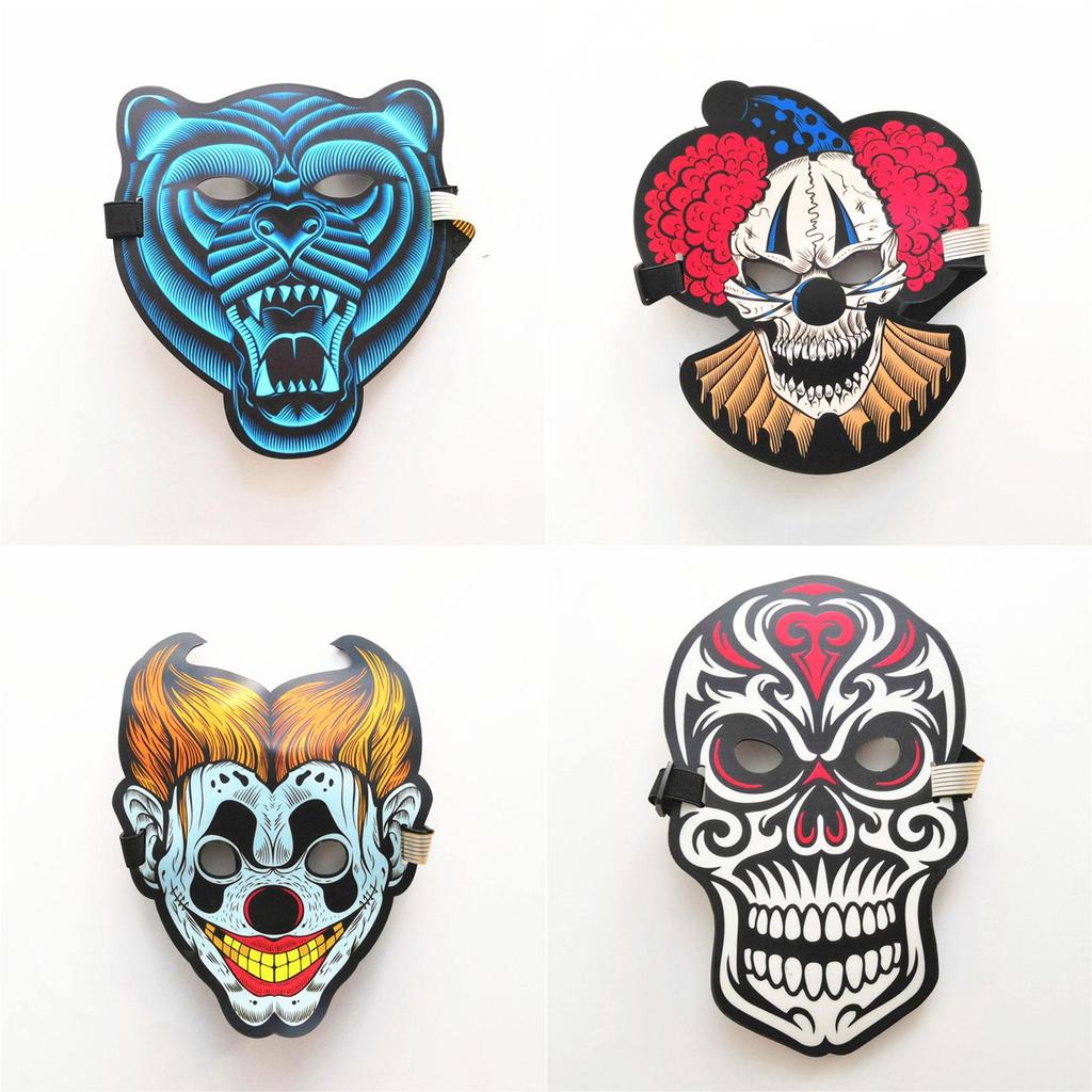 Unisex Soundreaktive LED Leuchtmaske für Tanz Rave Edm Plur Party Halloween