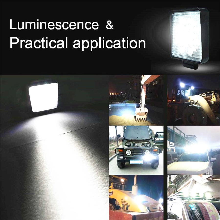 1Pc 4.5Inch 9Led 45W 6500K Aluminum Square Led Work Light Fog Driving Lamp Offroad Suv Spotlight Bar Boat