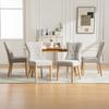 Modern Upholstered Dining Chairs Made of Solid Wood with Chenille Fabric Cover, with Wood Legs and Rivet Decoration. 2 Pieces Per carton.-Gray