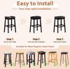PU Leather Bar Stool Covers Rectangular 100% Waterproof Oilproof Stool Covers Thicker Leather Saddle Stools Slipcover
