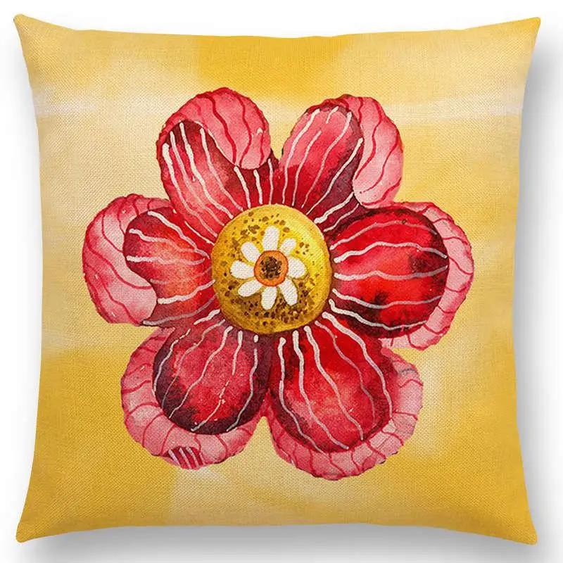 Watercolor Butterfly Flowers Sofa Throw Pillow Case Colourful Dream Fantasy Inflorescence Flamingo Cushion Cover