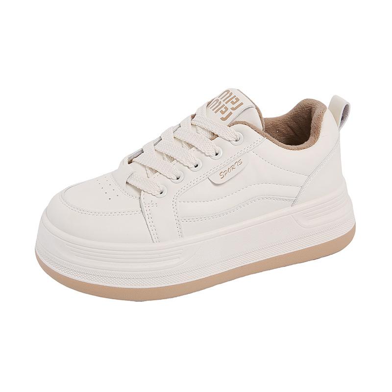 2025 winter new ins Korean version of thick-soled low-top velvet little white shoes women's tide running casual board shoes women's Y8613-2