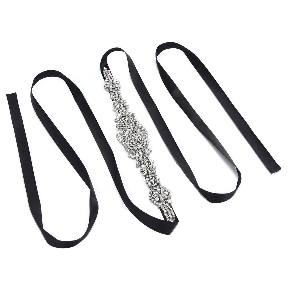 Хрустальная Свадебная Поясная Лента Стразы Стразовый Пояс Привлекательный Свадебный Пояс Свадьба чёрный