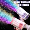 Bubble Gun Bazooka 40/69 Holes Rocket Bubble Maker Blowers With Colorful Light For Boys Girls Outdoor Summer Party Wedding Gift