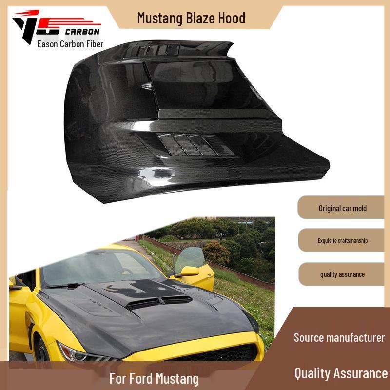 2015-2017 Mustang Carbon Fiber Engine Hood Bonnet Accessory