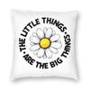 Daisy Little Things Are Big Things Pillowcase Polyester Linen Velvet Pattern Decorative Pillow Case Sofa Cushion Cover Wholesale