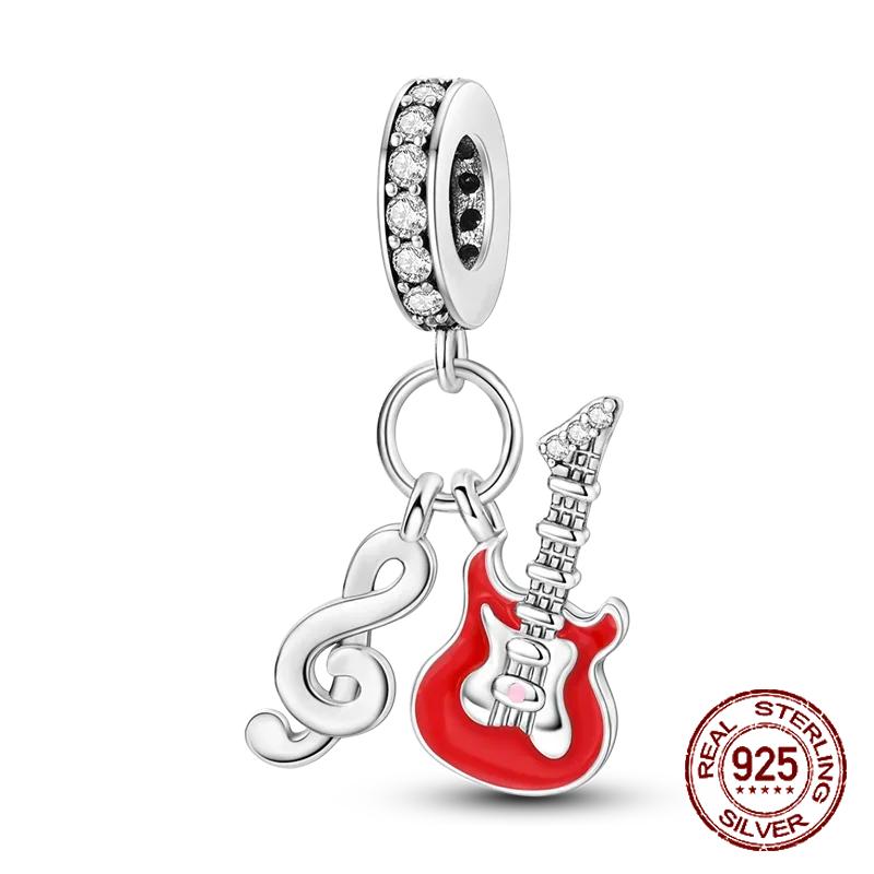 Red Color Series Charms Beads Copper Blood Heart Love Car Strawberry Fruit Dangle Fit Original Bangle Bracelet Diy Jewelry