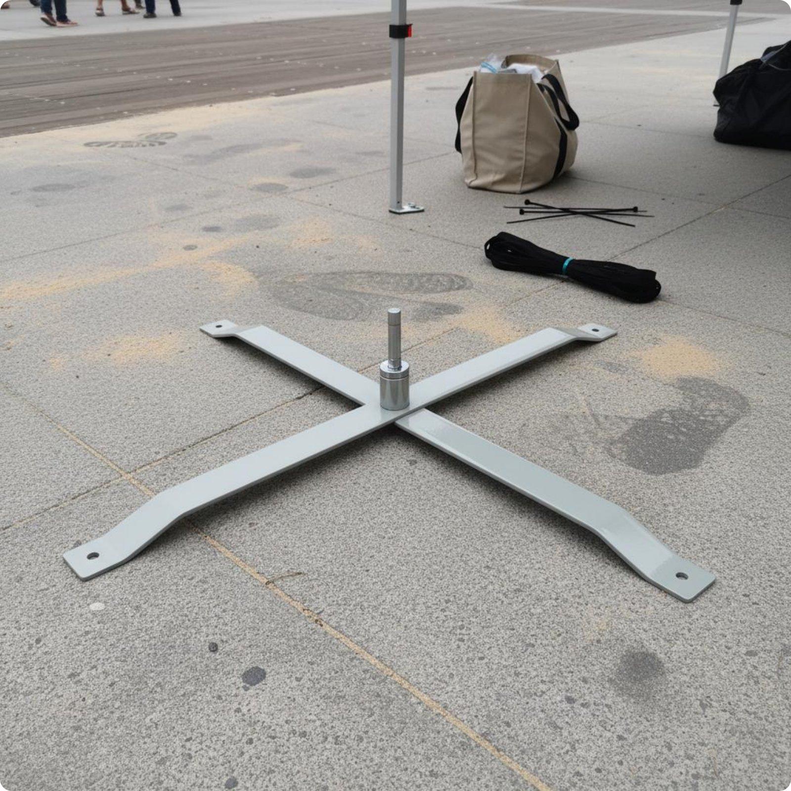 Cross Metal Flag Base Stable Cross-Shaped