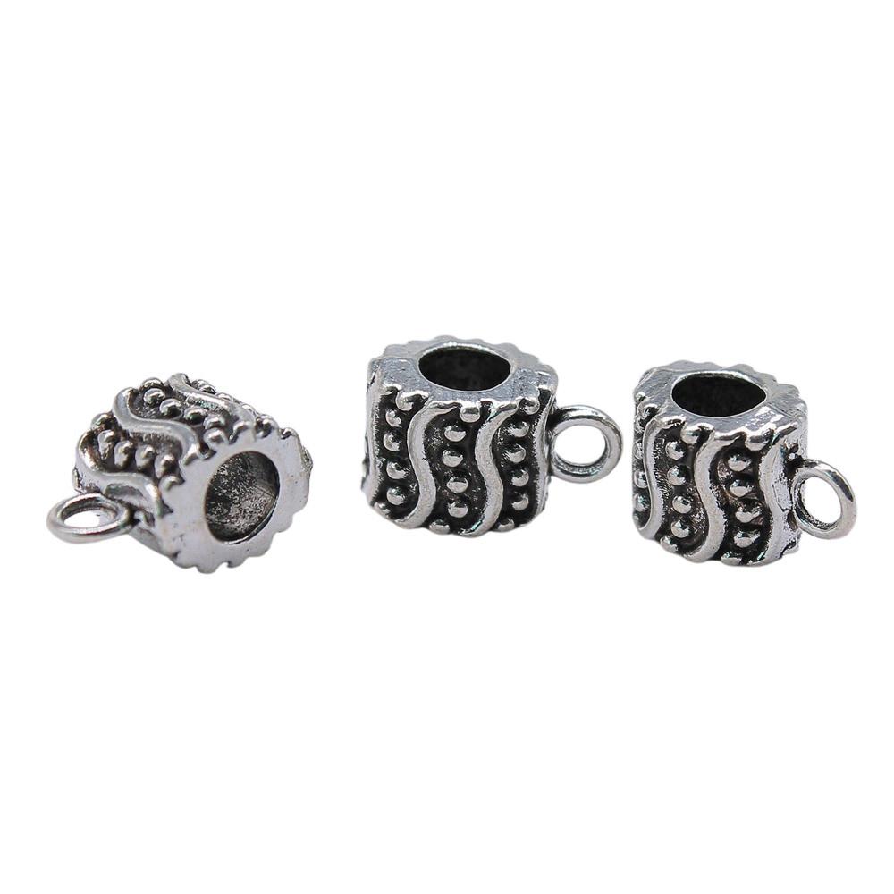Antique Twisted Pattern Bail Connectors For Charm Attachments Craft Jewelry Accessories