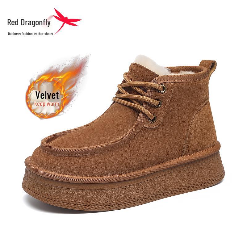 Red Dragonfly Men s High-Top Insulated Winter Boots - Snow-Proof, Velvet-Lined, Cold-Resistant. 43