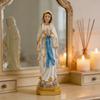 Yousheng Standing Virgin Mary Statue Blessed Our Lady of Grace Resin Figurine Sculpture Religious Prayer Room Decoration Ornament Christian Catholic