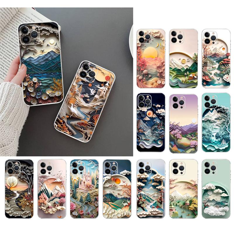 Landscape Art Phone Case For iphone 17 Pro Max Air 16 15 14 13 Pro Max 15 16 Pro 15Plus