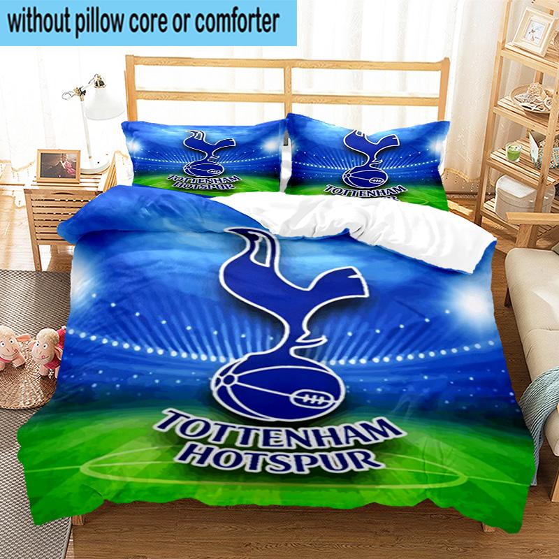 Set Biancheria da Letto Stampato Design Tottenham Hotspur F.C. 3 Pezzi Chiusura Copripiumino Include 1 Copripiumino & 2 Federe Set Biancheria da Letto Decorazioni per la Casa Regali