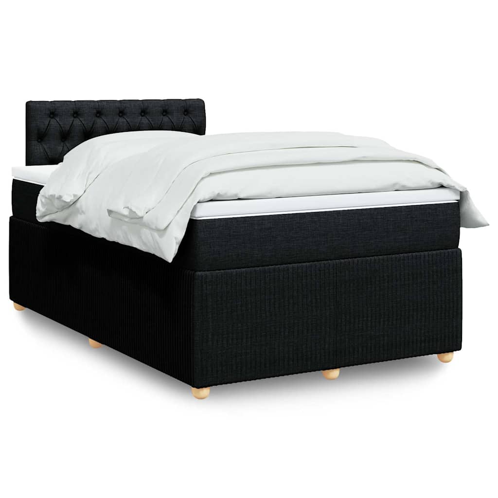 Vidaxl Continental Bed With Mattress, Black, Fabric, 120X200 Cm