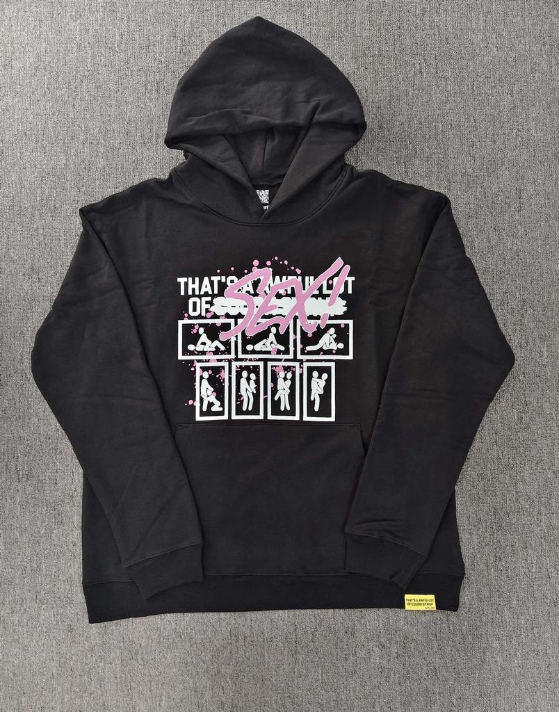 "That's an Awful Lot of Cough Syrup" Anime Print Hoodie for Men - Trendy Brand Original Label.