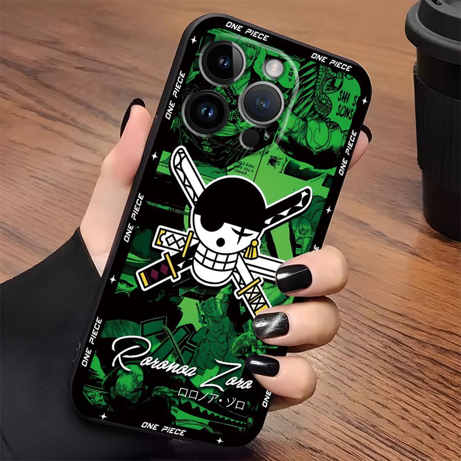 Anime One Characters Piece Black Soft Phone Cover Case for iPhone13 12 11 17 Pro Max 15 16 14 Plus 17Air XS XR