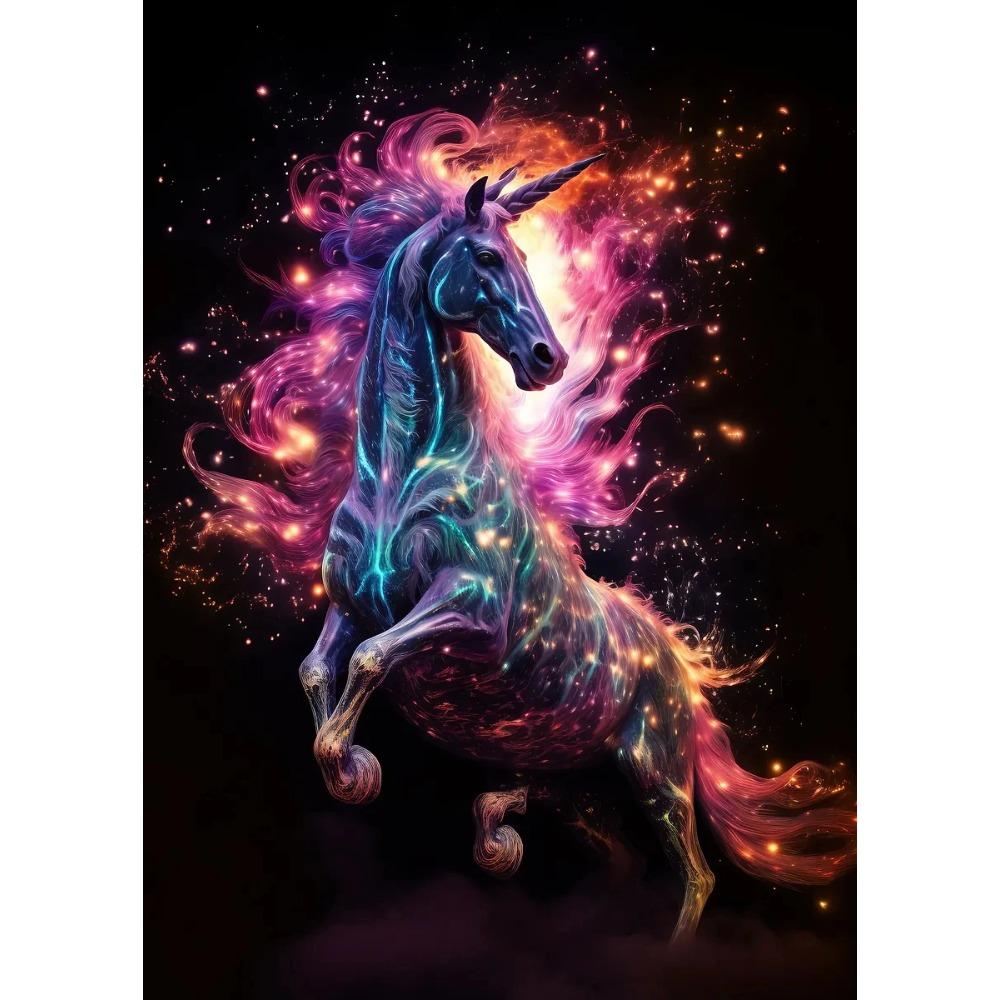 Mistero Colorato Creatività Cavallo Poster Nuvola Cosmica Stampe Moderne Pittura su Tela Arte da Parete Immagini Decorazioni Soggiorno Casa