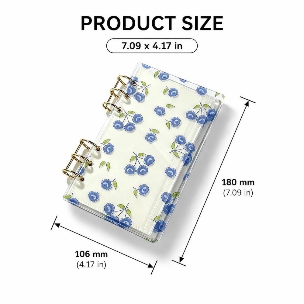 Floral Print Loose Leaf Notebook Transparent Handmade Scrapbook  School Office Supplies
